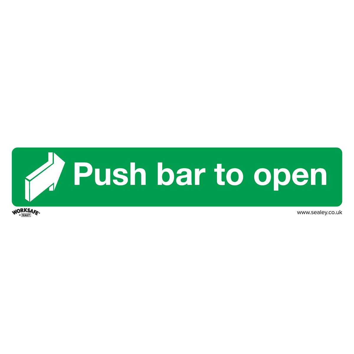 Worksafe® Push Bar To Open Safety Sign, Self-Adhesive Vinyl