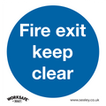 Worksafe® Fire Exit Keep Clear Safety Sign - Self-Adhesive V