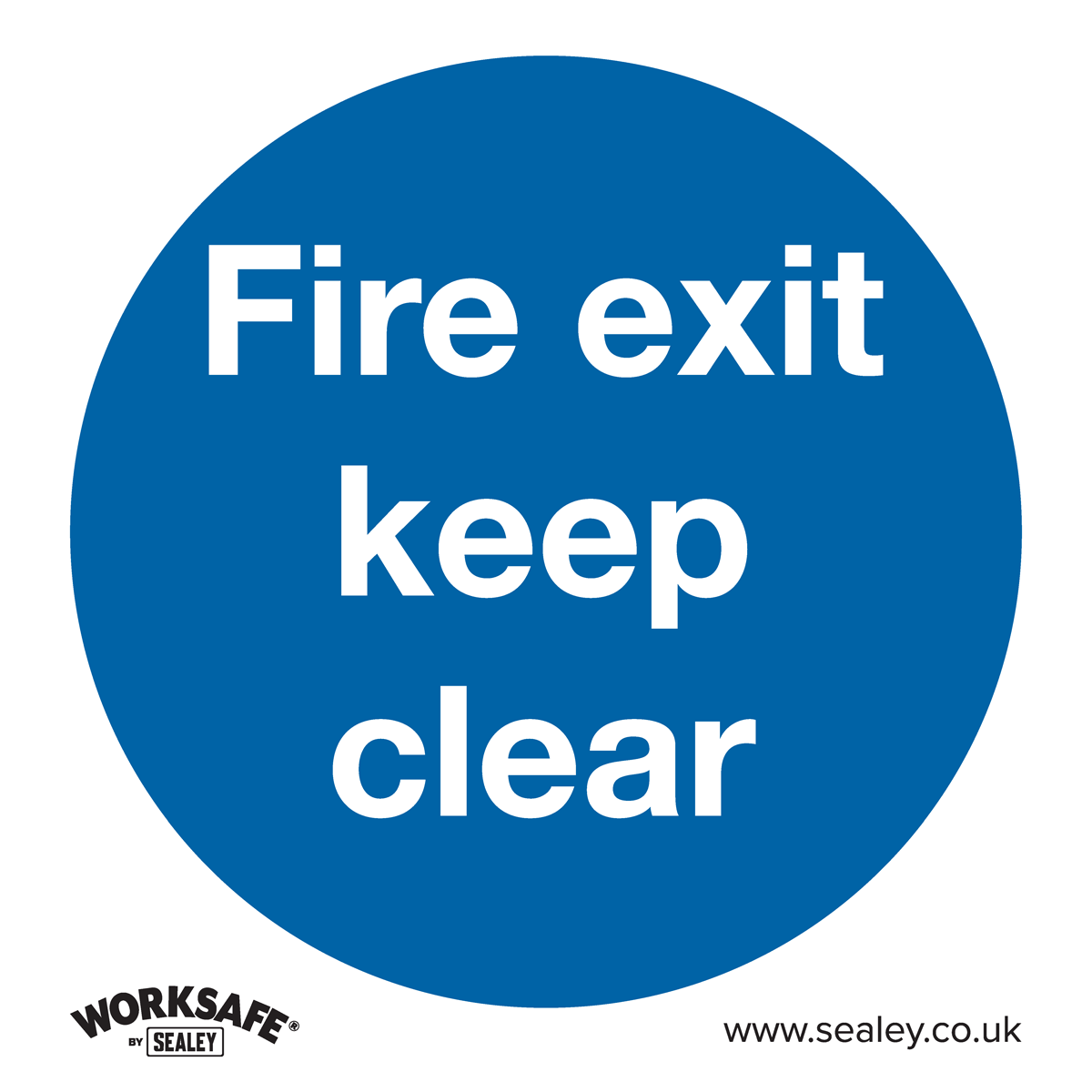 Worksafe® Fire Exit Keep Clear Safety Sign - Self-Adhesive V