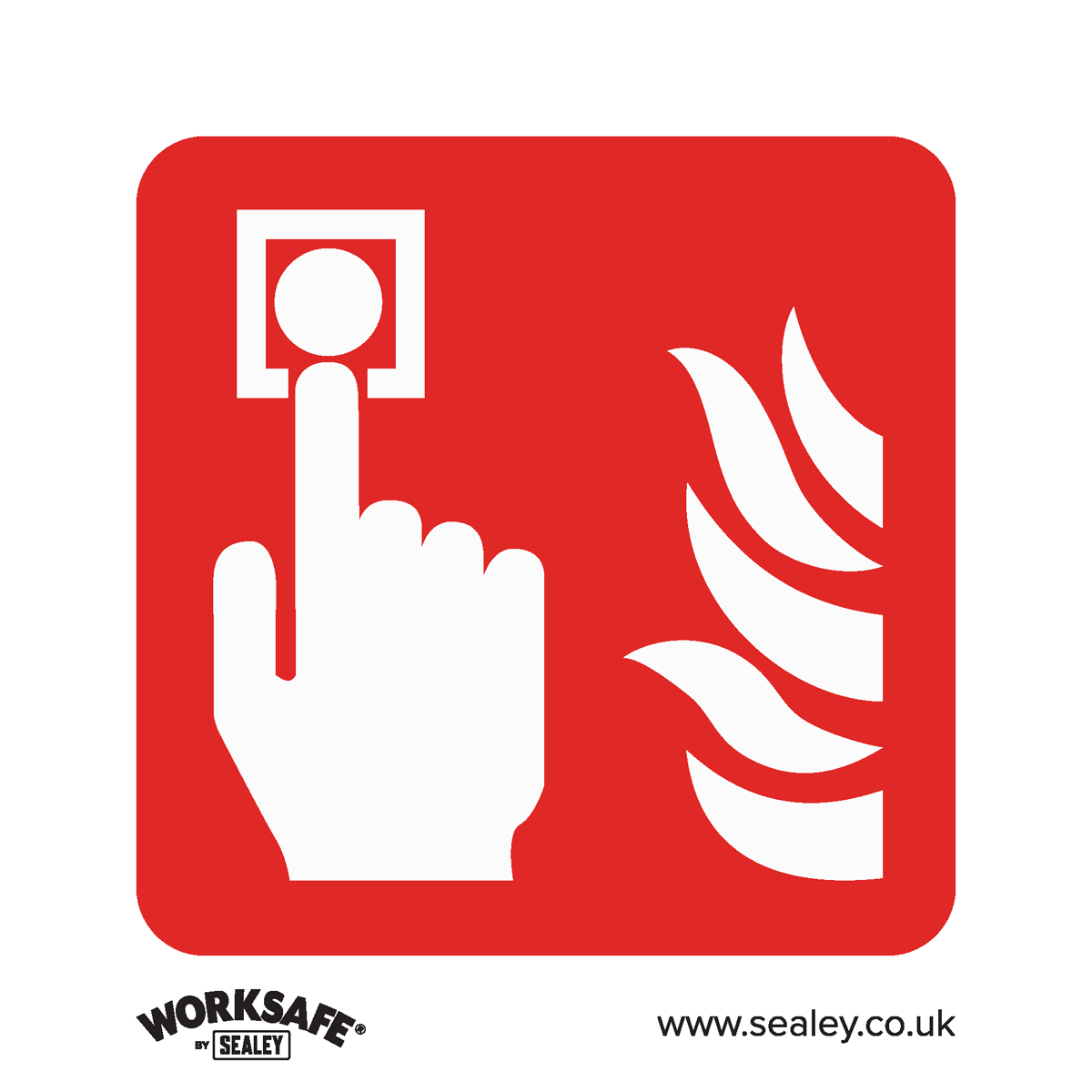 Worksafe® Fire Alarm Symbol Safety Sign - Self-Adhesive Viny