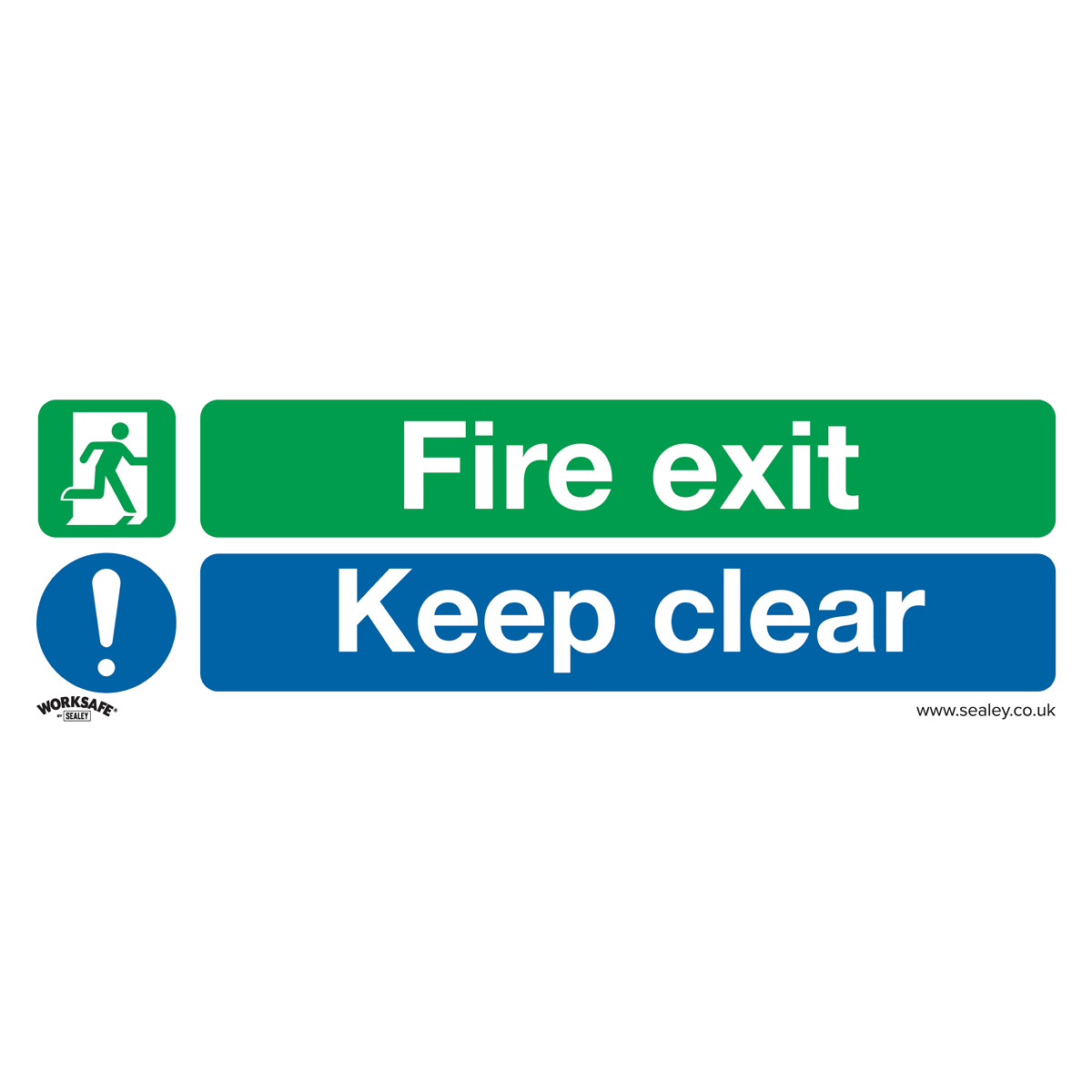 Worksafe® Fire Exit Keep Clear (Large) Safety Sign, Rigid Pl