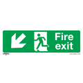 Worksafe® Fire Exit (Down Left) Safety Sign - Self-Adhesive