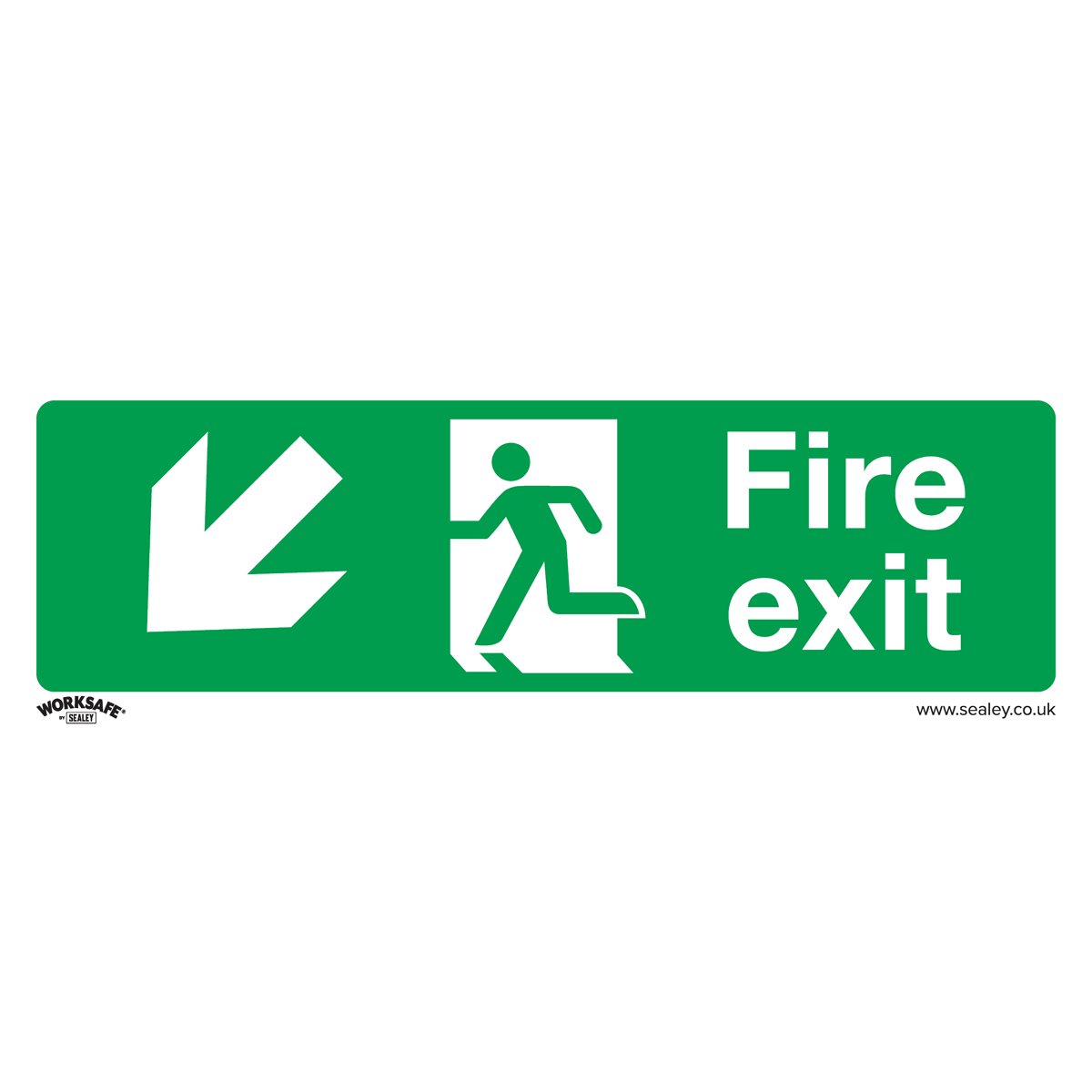 Worksafe® Fire Exit (Down Left) Safety Sign - Self-Adhesive