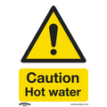 Worksafe® Caution Hot Water Safety Sign - Self-Adhesive Viny
