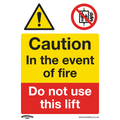 Worksafe® Caution Do Not Use Lift Safety Sign - Self-Adhesiv