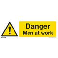 Worksafe® Danger Men At Work Safety Sign, Rigid Plastic - Pa
