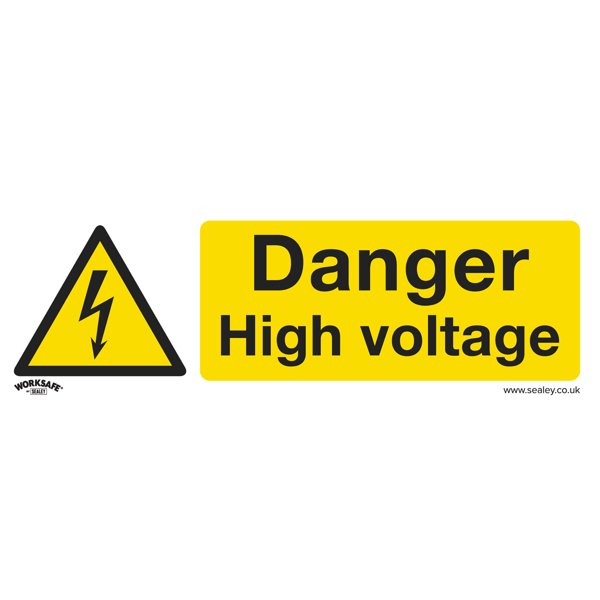 Worksafe® Danger High Voltage Safety Sign, Self-Adhesive Vin