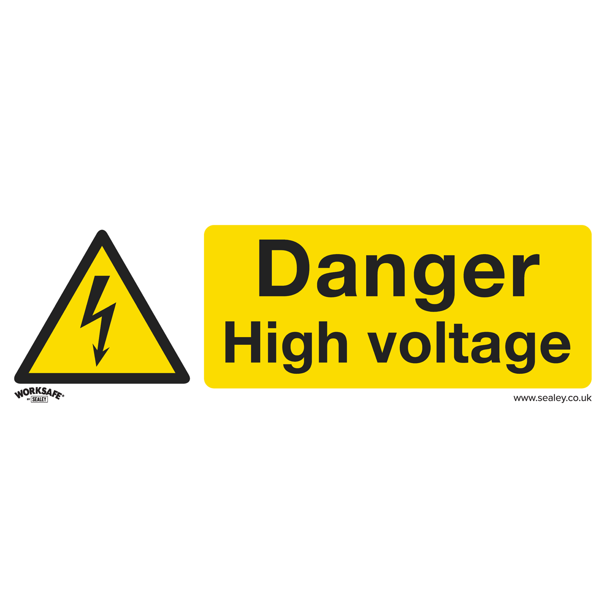 Worksafe® Danger High Voltage Safety Sign - Self-Adhesive Vi