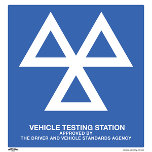 Sealey SS51A1 MOT Vehicle Testing Station Safety Sign, Aluminium Composite