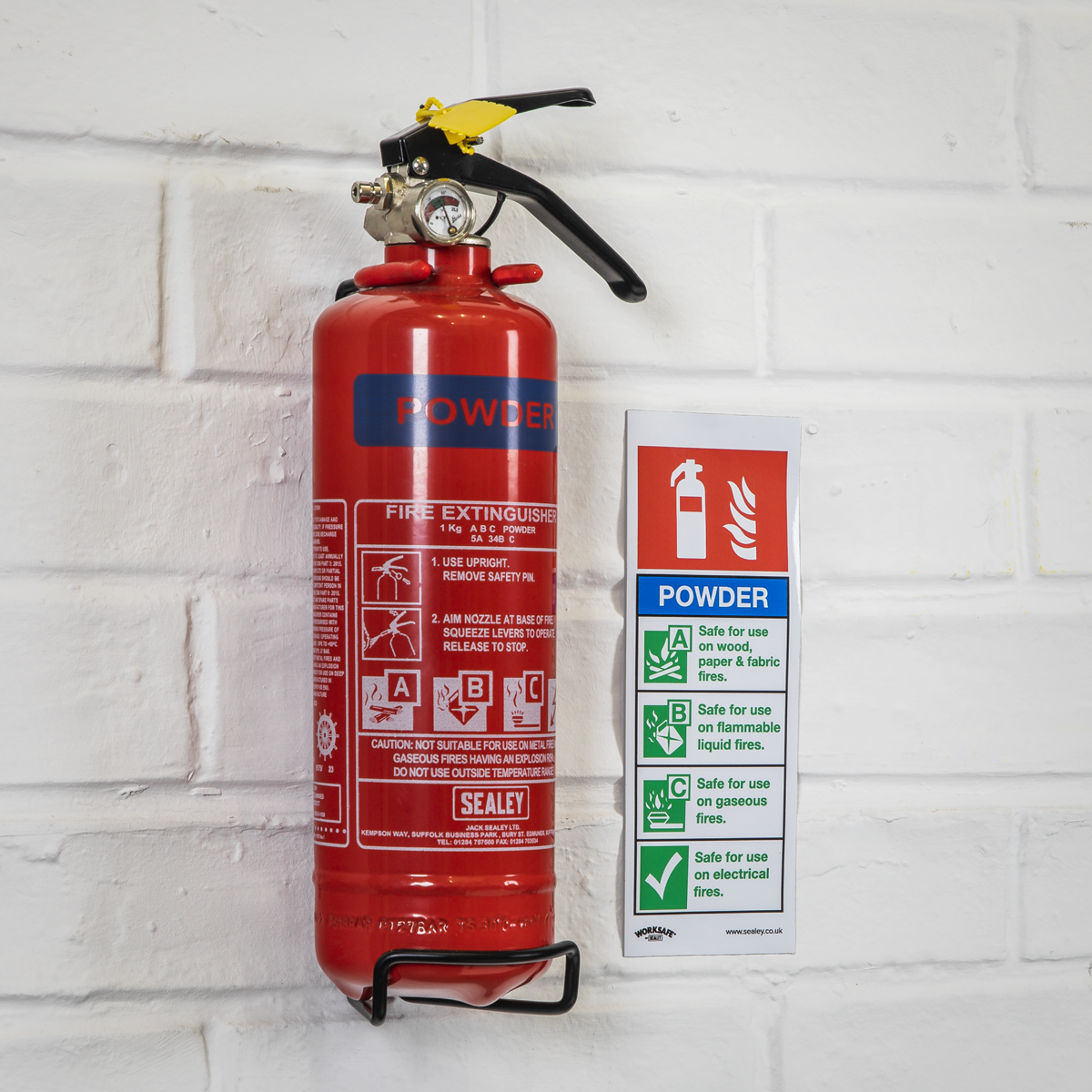 Worksafe® Powder Fire Extinguisher Safety Sign - Rigid Plast