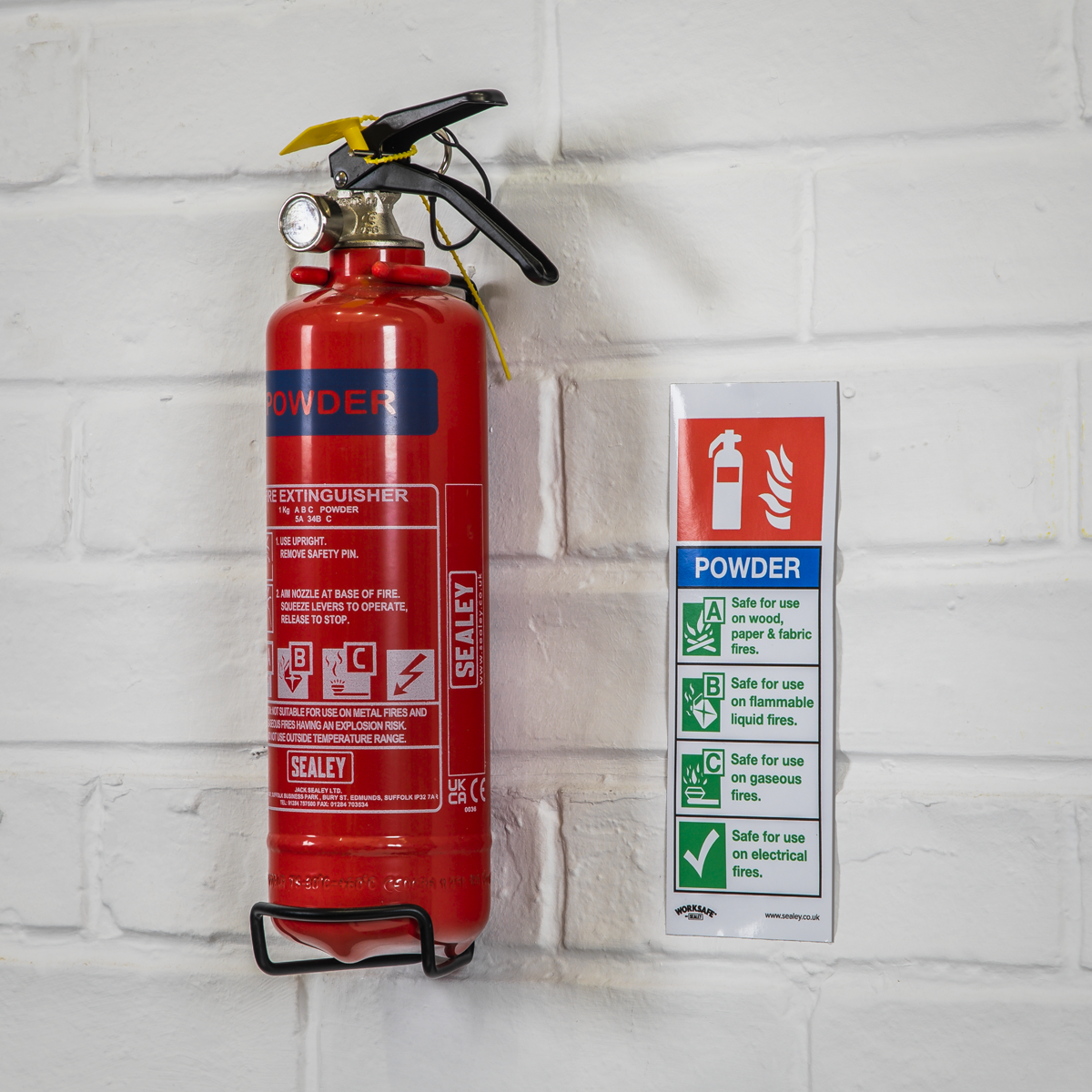 Worksafe® Powder Fire Extinguisher Safety Sign - Rigid Plast