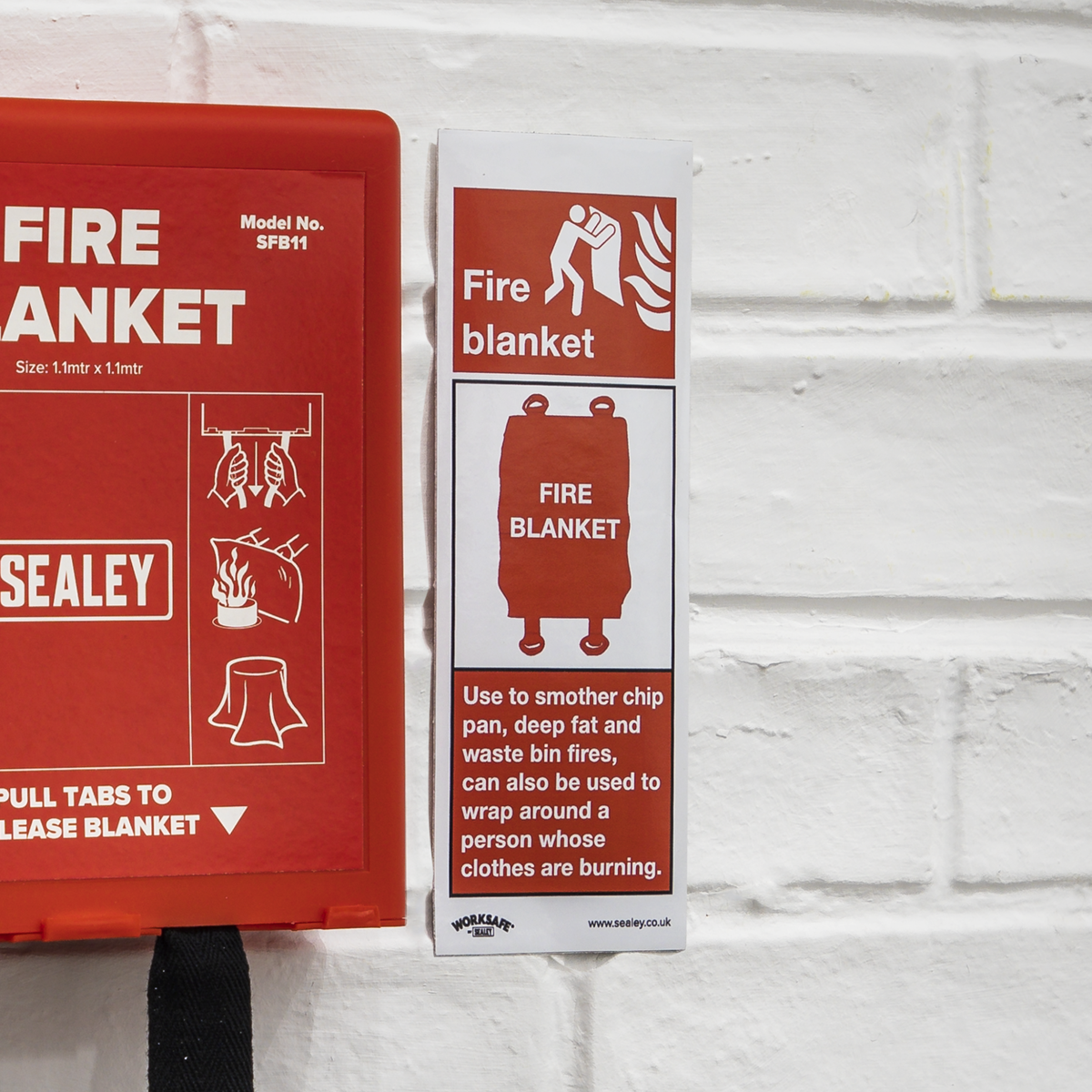 Worksafe® Fire Blanket Safety Sign, Self-Adhesive Vinyl - Pa