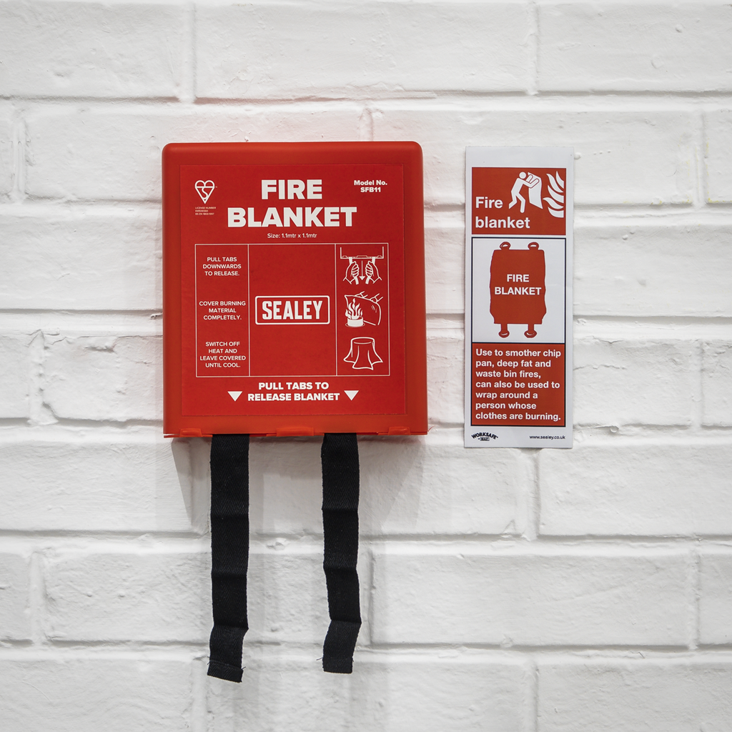 Worksafe® Fire Blanket Safety Sign, Self-Adhesive Vinyl - Pa