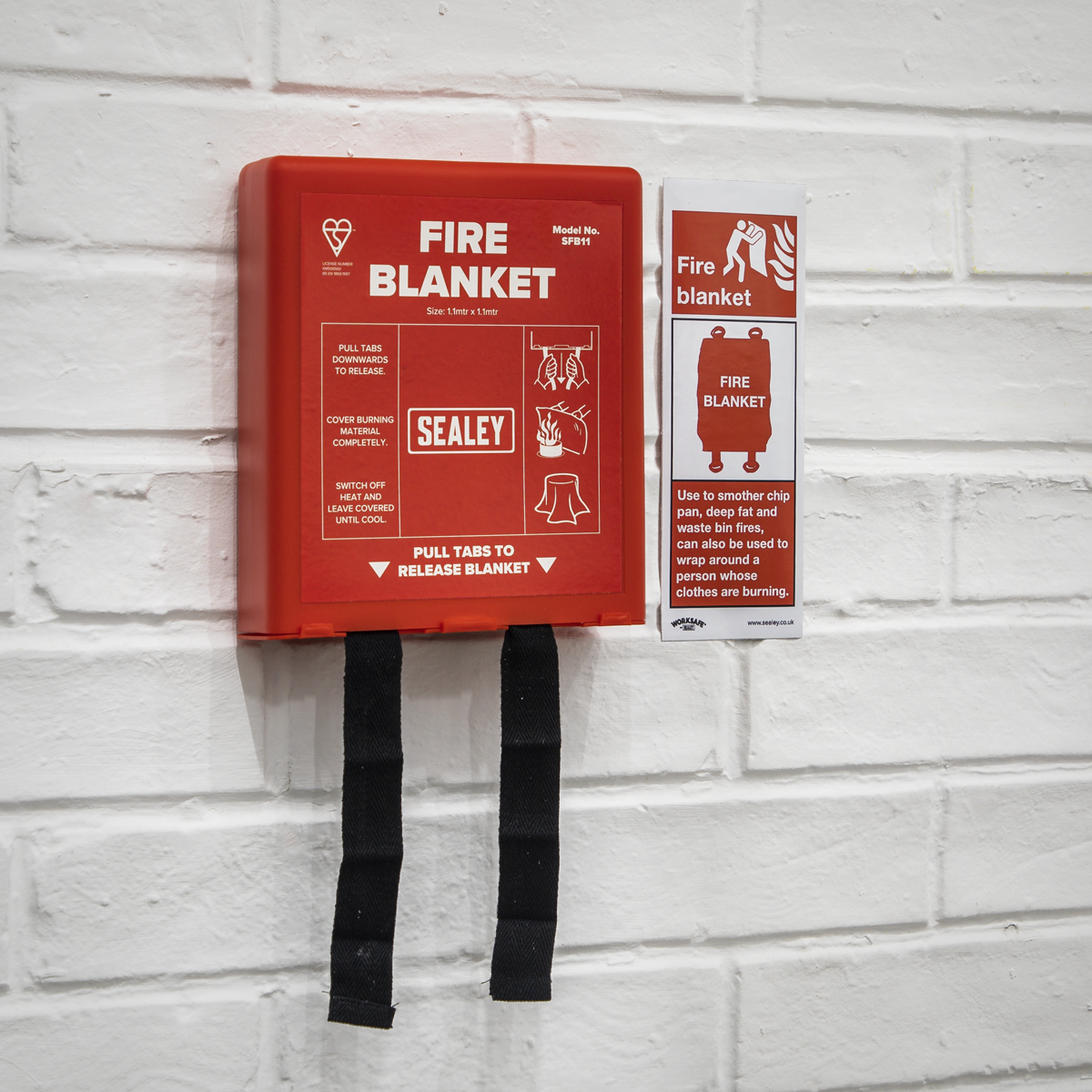 Worksafe® Fire Blanket Safety Sign, Self-Adhesive Vinyl - Pa