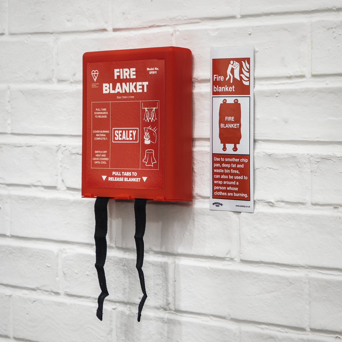 Worksafe® Fire Blanket Safety Sign, Self-Adhesive Vinyl - Pa