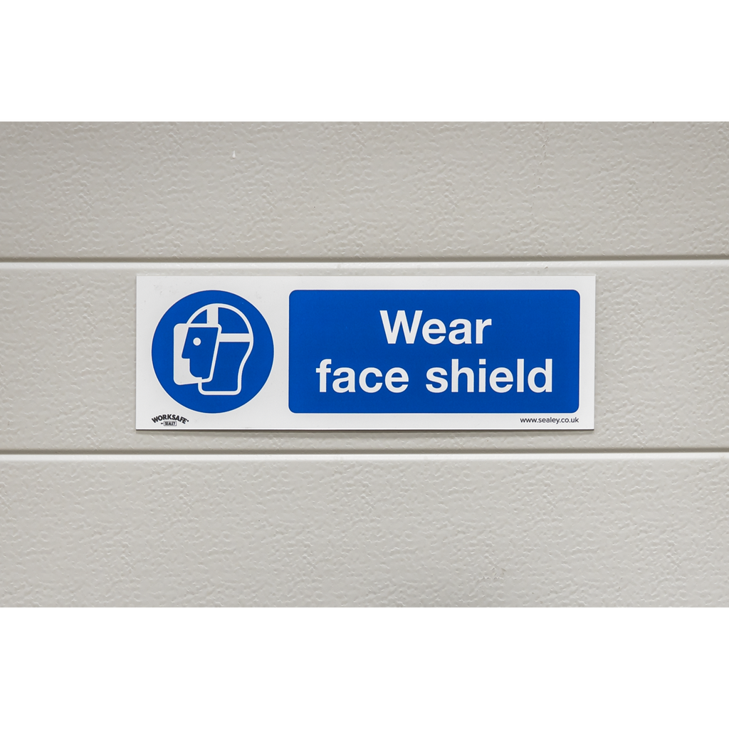 Worksafe® Wear Face Shield Safety Sign, Self-Adhesive Vinyl