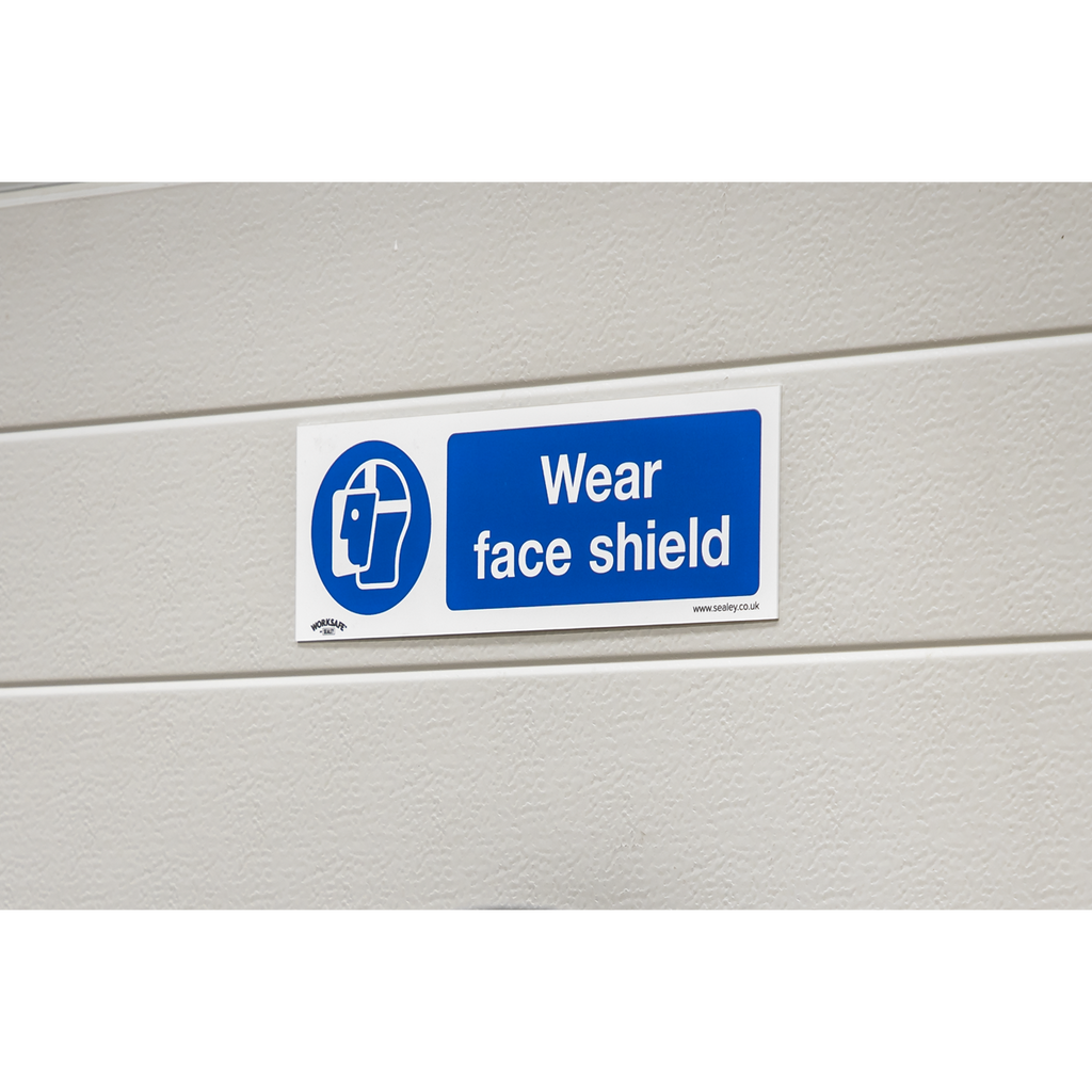 Worksafe® Wear Face Shield Safety Sign, Self-Adhesive Vinyl