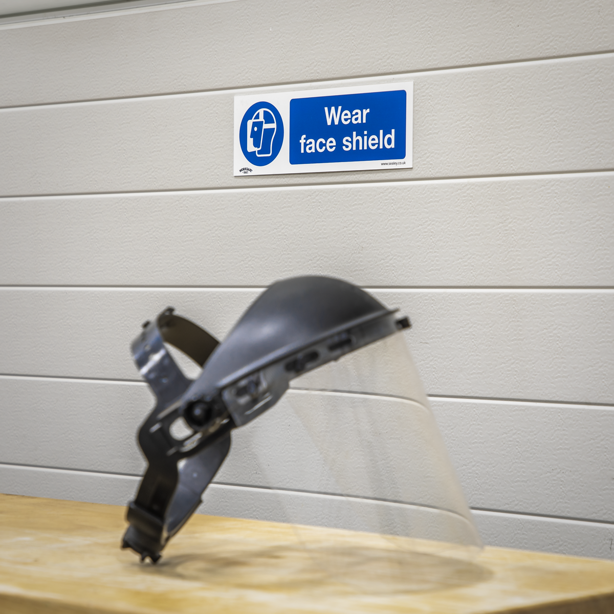 Worksafe® Wear Face Shield Safety Sign, Self-Adhesive Vinyl