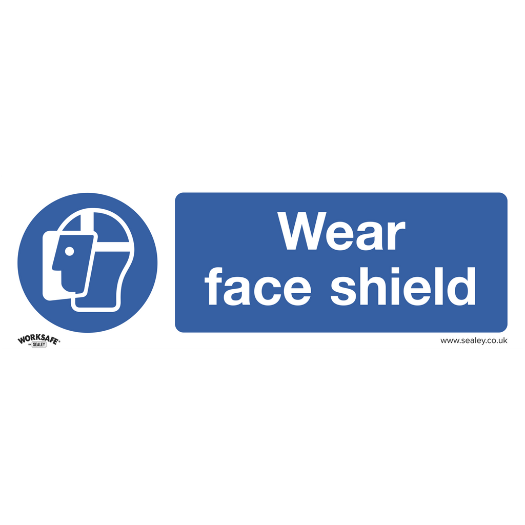 Worksafe® Wear Face Shield Safety Sign, Self-Adhesive Vinyl
