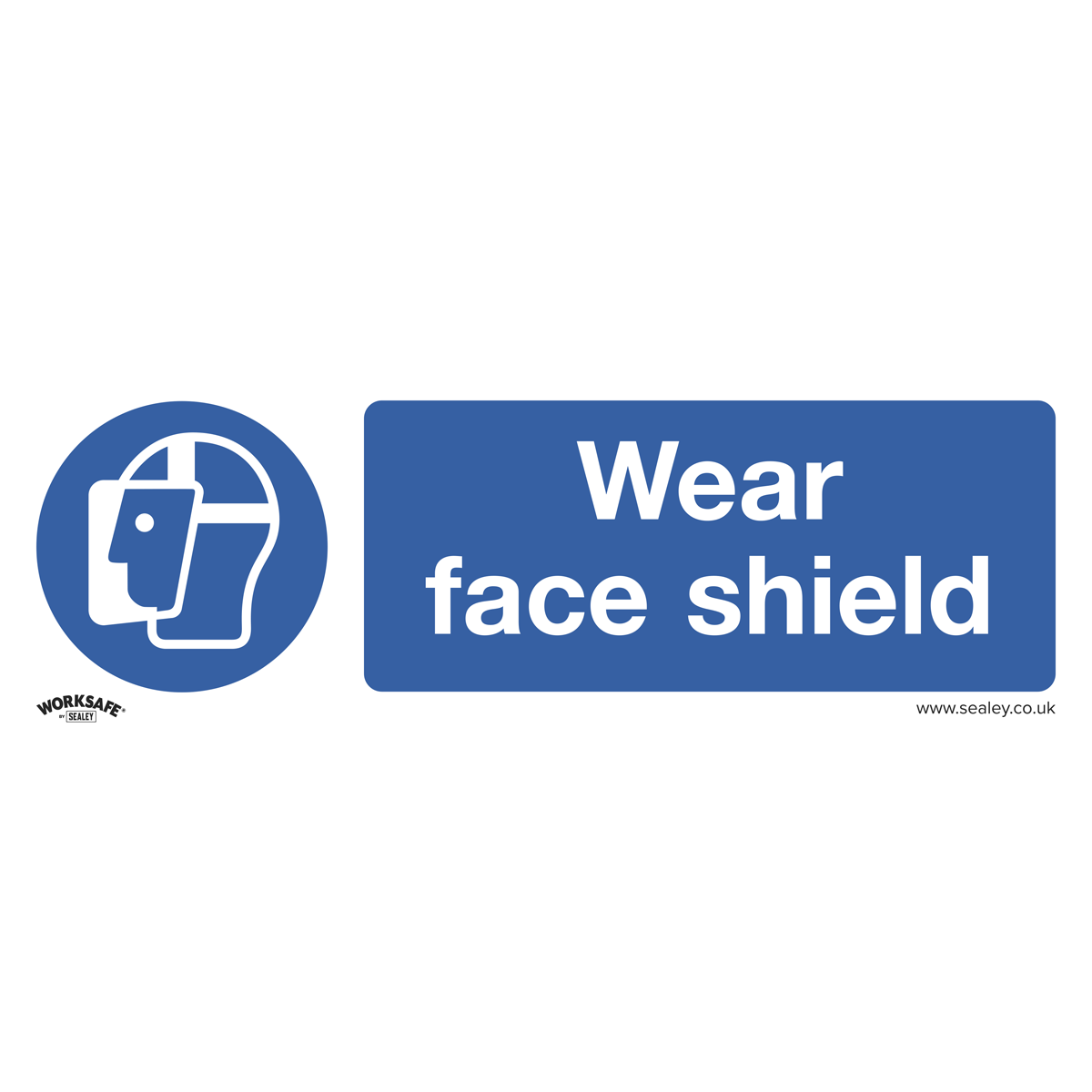 Worksafe® Wear Face Shield Safety Sign, Self-Adhesive Vinyl