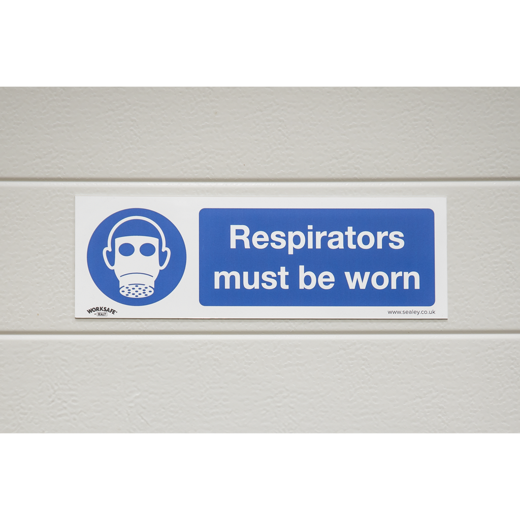 Worksafe® Respirators Must Be Worn Safety Sign - Self-Adhesi