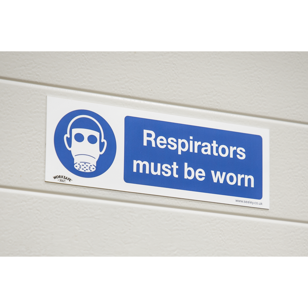 Worksafe® Respirators Must Be Worn Safety Sign - Self-Adhesi