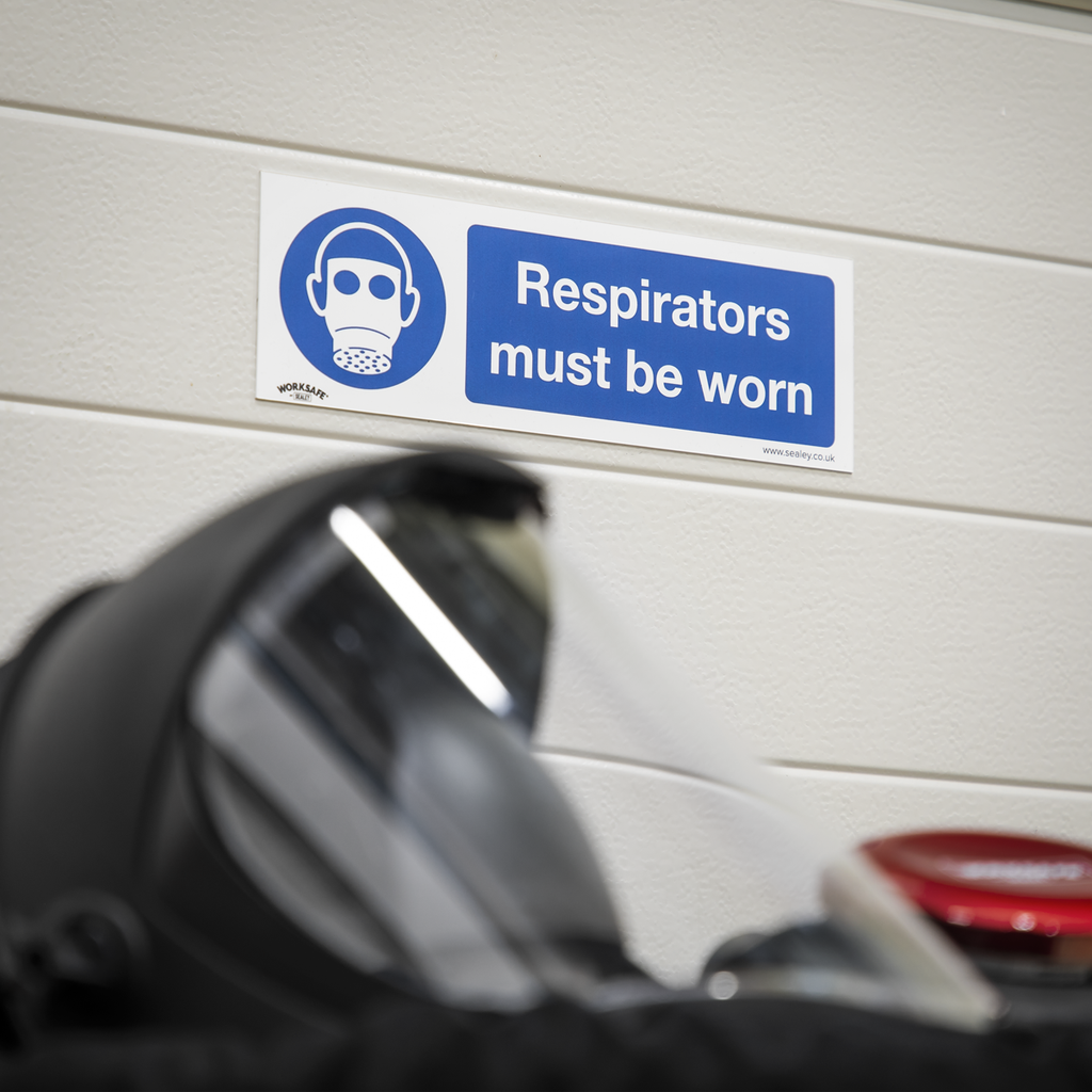 Worksafe® Respirators Must Be Worn Safety Sign - Self-Adhesi