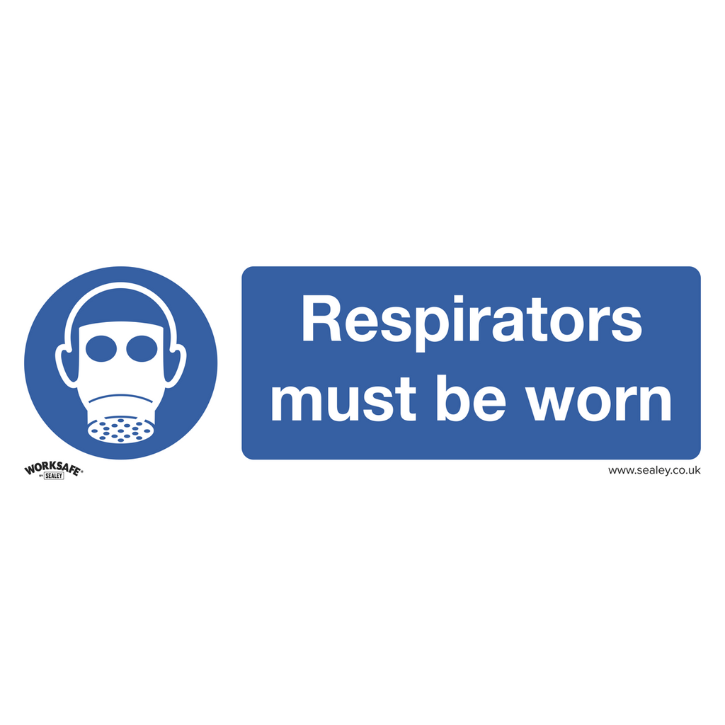 Worksafe® Respirators Must Be Worn Safety Sign - Self-Adhesi