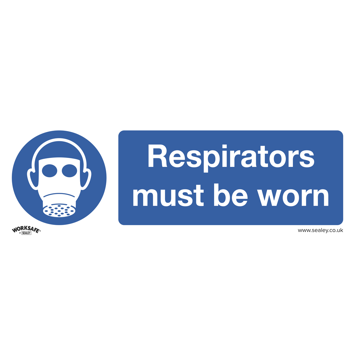 Worksafe® Respirators Must Be Worn Safety Sign - Self-Adhesi