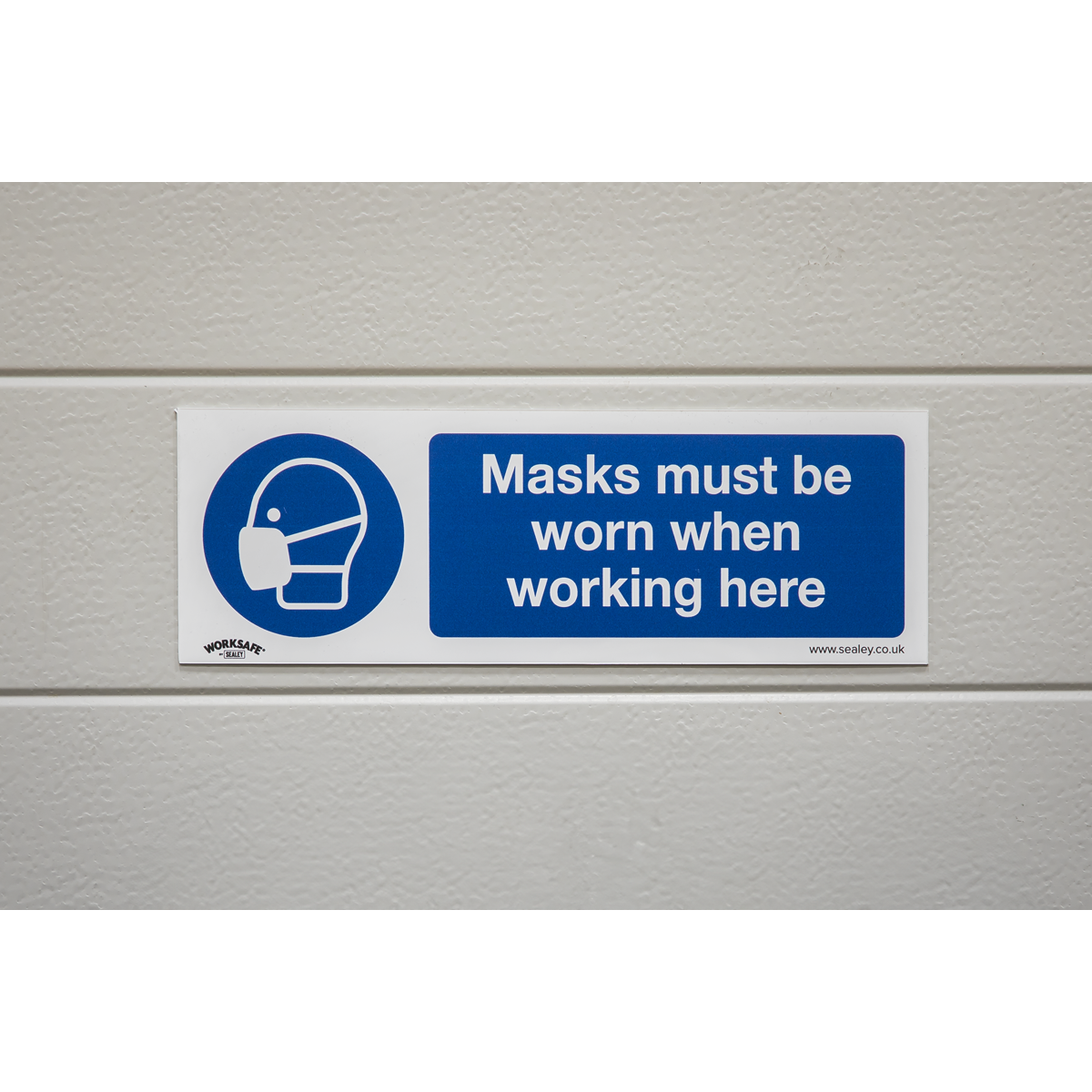 Worksafe® Masks Must Be Worn Safety Sign - Self-Adhesive Vin