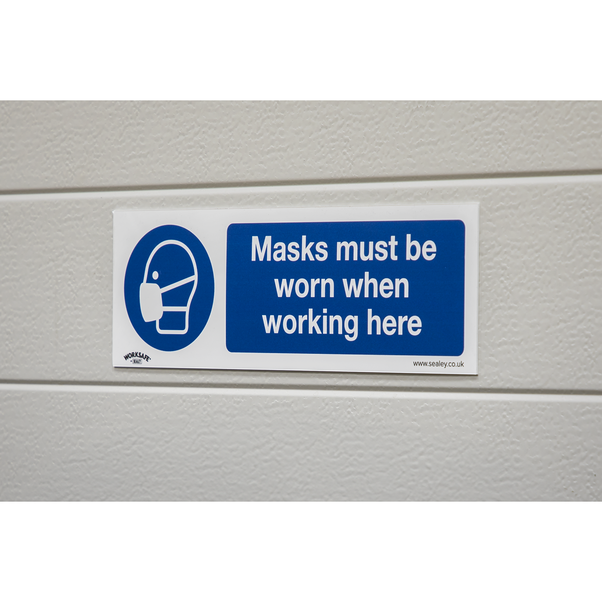 Worksafe® Masks Must Be Worn Safety Sign - Self-Adhesive Vin