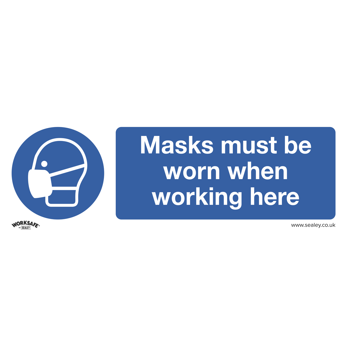 Worksafe® Masks Must Be Worn Safety Sign - Self-Adhesive Vin