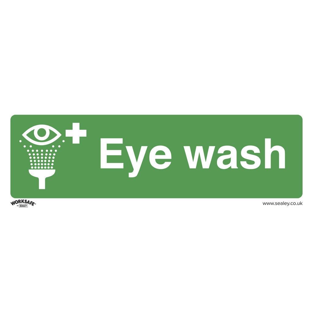 Worksafe® Eye Wash Safety Sign - Rigid Plastic