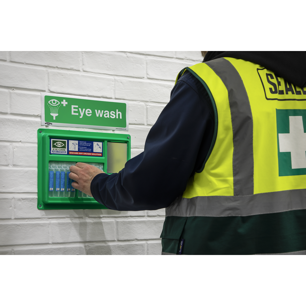 Worksafe® Eye Wash Safety Sign - Self-Adhesive Vinyl