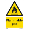 Worksafe® Flammable Gas Safety Sign - Self-Adhesive Vinyl