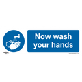 Worksafe® Now Wash Your Hands Safety Sign - Self-Adhesive Vi