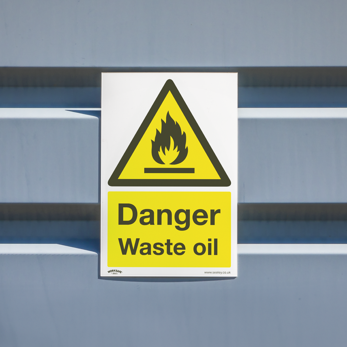 Worksafe® Danger Waste Oil Safety Sign, Rigid Plastic - Pack