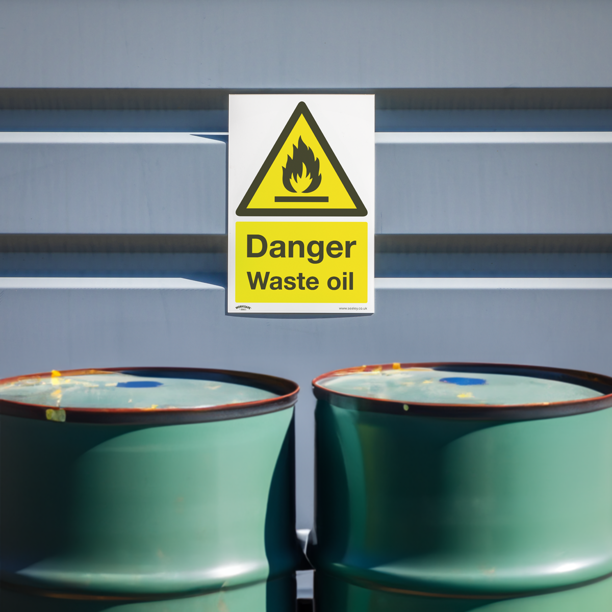 Worksafe® Danger Waste Oil Safety Sign, Rigid Plastic - Pack