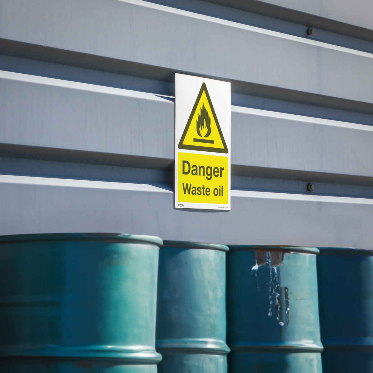 Worksafe® Danger Waste Oil Safety Sign, Rigid Plastic - Pack