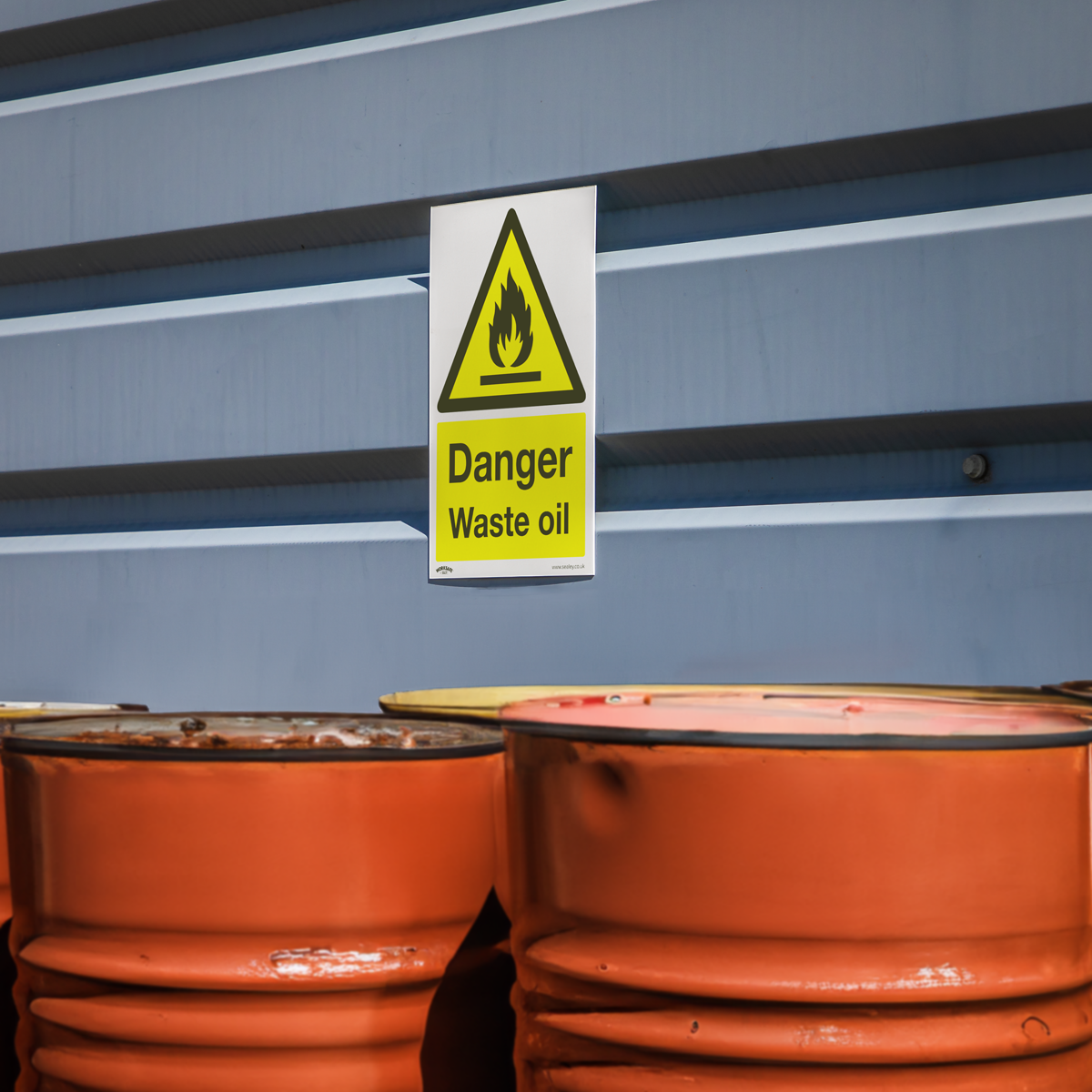 Worksafe® Danger Waste Oil Safety Sign, Rigid Plastic - Pack