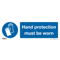 Worksafe® Hand Protection Must Be Worn Safety Sign, Rigid Pl