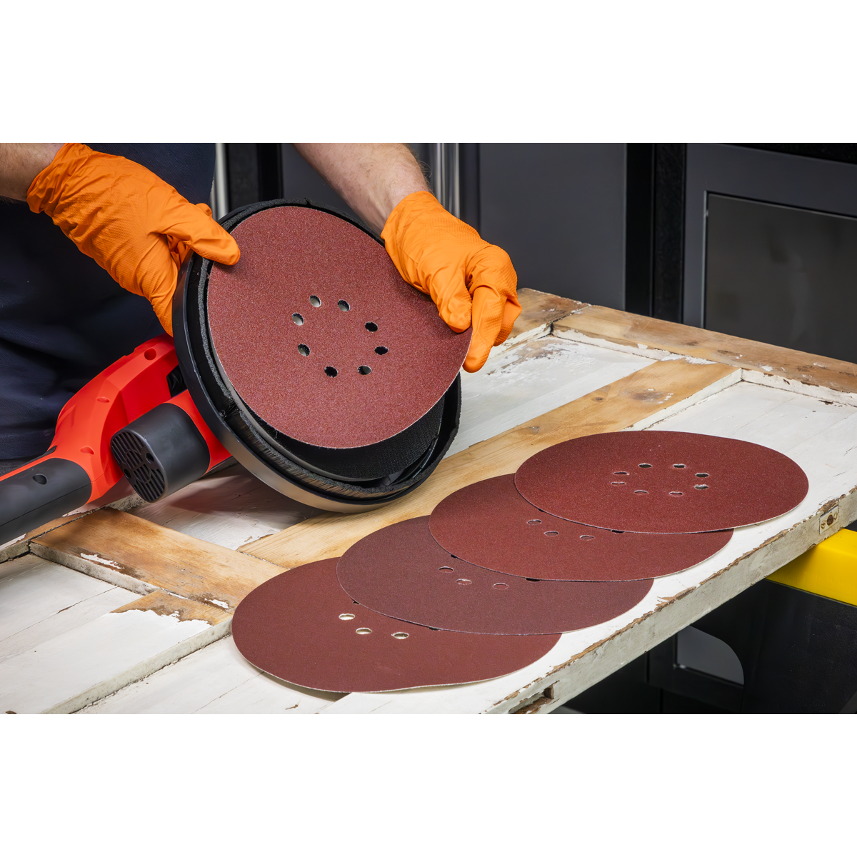 225mm Hook-and-Loop Sanding Disc Set 5pc