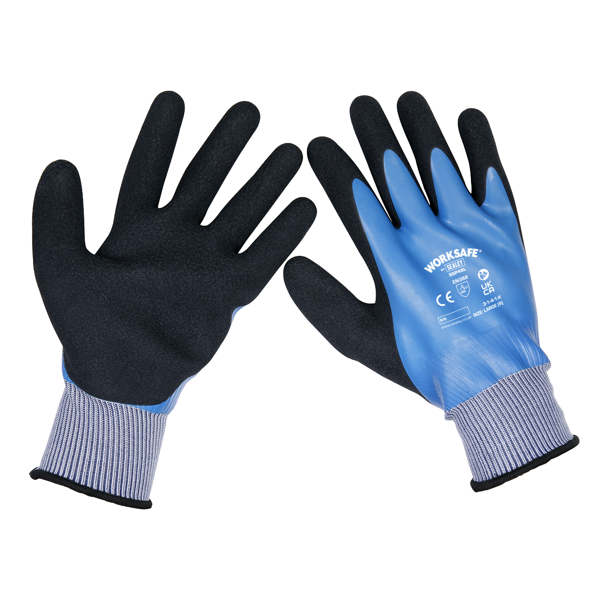 Worksafe® Waterproof Latex Gloves, Large - Pair