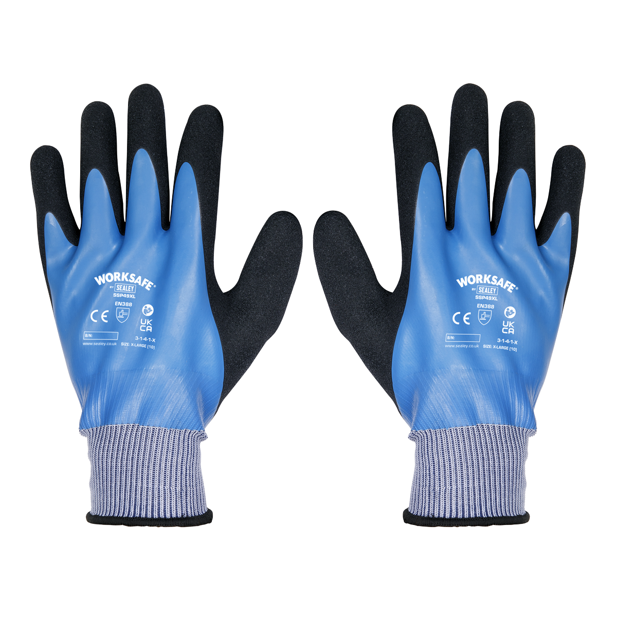 Worksafe® Waterproof Latex Gloves, X-Large - Pack of 6 Pairs