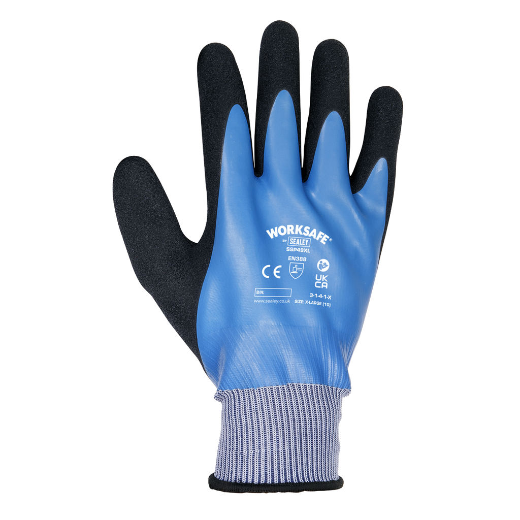 Worksafe® Waterproof Latex Gloves, X-Large - Pack of 6 Pairs