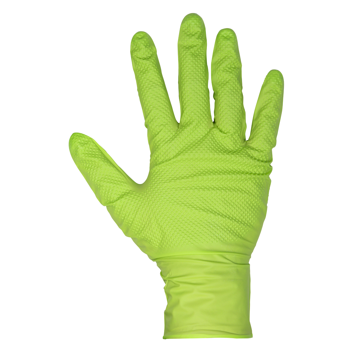 Diamond Grip Extra-Thick Nitrile Powder-Free Gloves, Hi-Vis