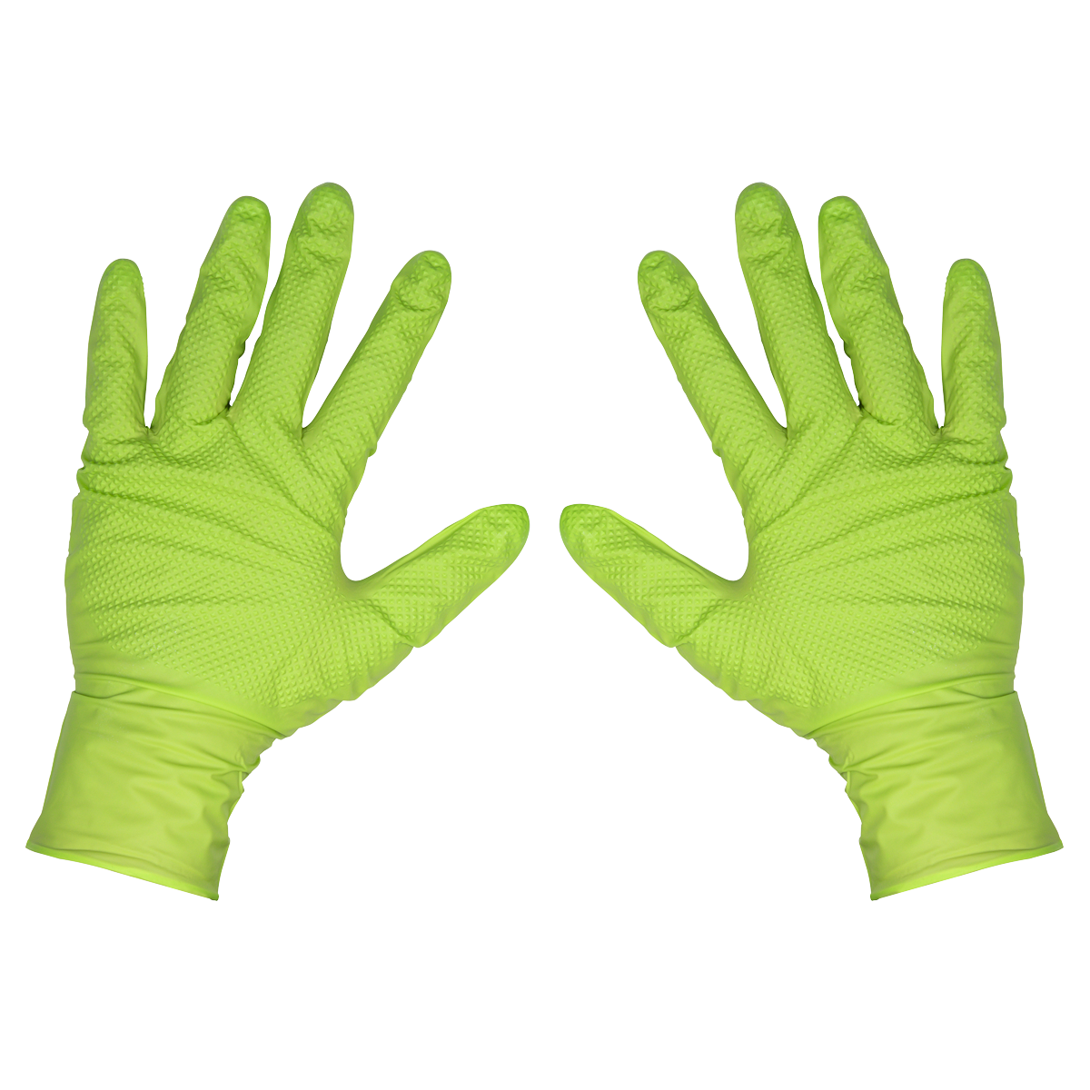 Diamond Grip Extra-Thick Nitrile Powder-Free Gloves, Hi-Vis Green, X-Large - Pack of 50