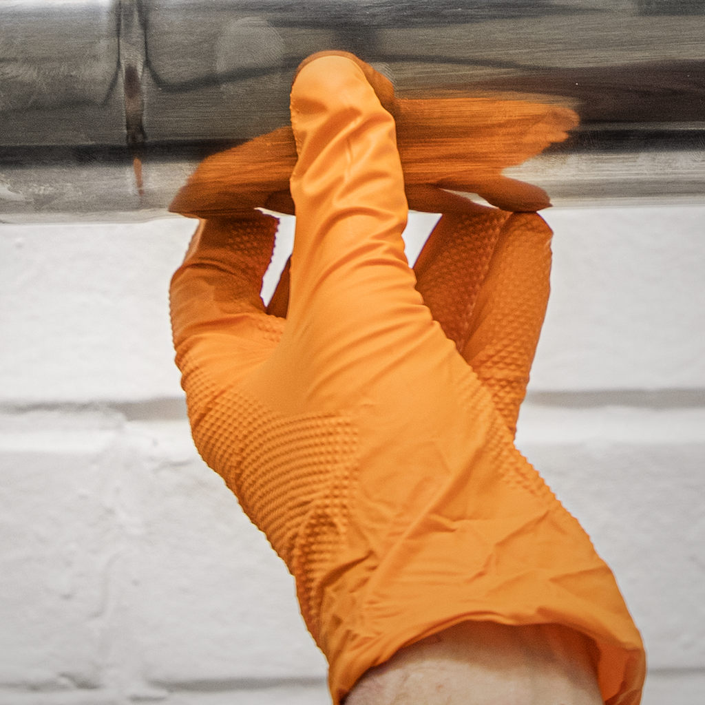 Diamond Grip Extra-Thick Nitrile Powder-Free Gloves, Orange,