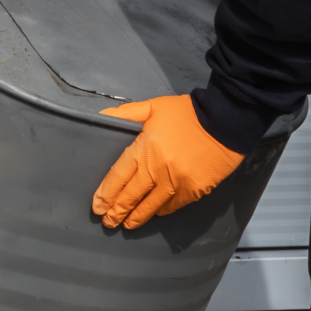 Diamond Grip Extra-Thick Nitrile Powder-Free Gloves, Orange,