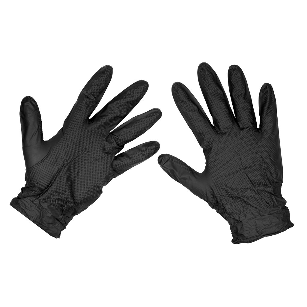 Diamond Grip Extra-Thick Nitrile Powder-Free Gloves, Black,